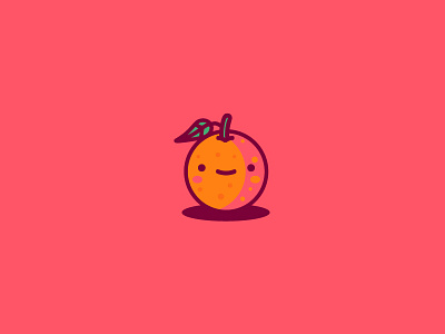 Happy orange cute fruit happy icons illustration orange process vector