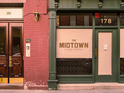 Midtown Fresh Eatery Logotype display font logo logotype modern type typeface typography vintage