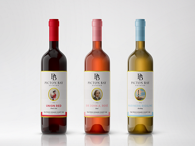 Picton Bay Estates Wine Bottles branding canada contemporary identity logo mockup modern packaging wine