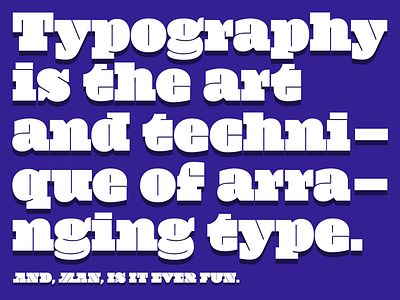 Typographic Explorations 3 big bold colours font layout palette serif slab toronto type typeface typography