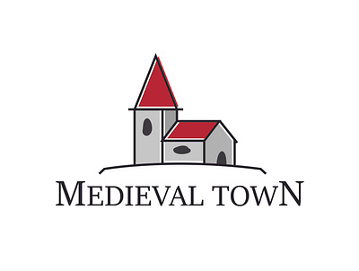 Medieval Town Logo design illustrator logo