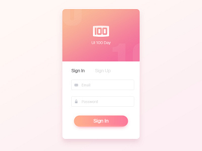 Sign In dribbble in practise sign ui100day