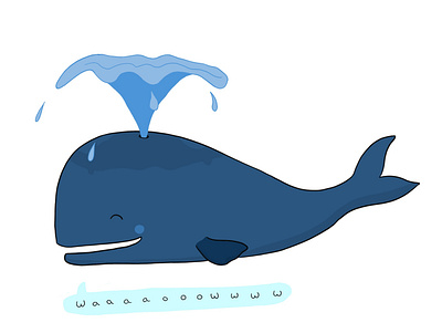 Waaaoow its a whale! 2d children illustration whimsical