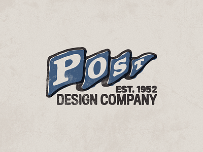Post Pennant design flag logo pennant post print printed retro vintage