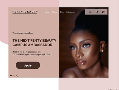 Daily UI #003 - Landing Page beauty website branding daily ui 003 fenty beauty illustration ui ux vector