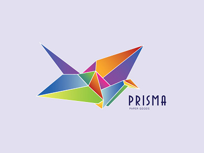 PRISMA graphic design paper paper crane rainbow