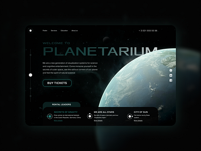 Concept shot for the planetarium design ui ux