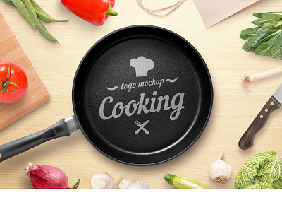 Cooking, restaurant logo mockup