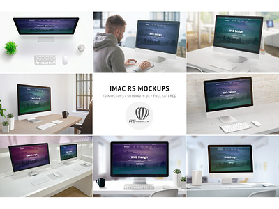 iMac RS Mockups apple design drupal full layered imac joomla mock up mockup photoshop presentation showcase theme thunderbolt web design wordpress