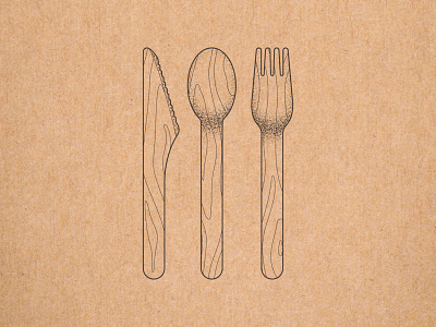 Birchwood cutlery set