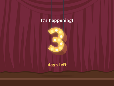 It's happening! 3 countdown event events fun illustration palk platform platforms stage theatre ticket ticketing tickets