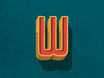 W for Willy Wonka brush brush strokes drop cap drop caps dropcap dropcaps letter letter design letter drop letter w lettering shadow type signpainting texture type typography vintage vintage type w