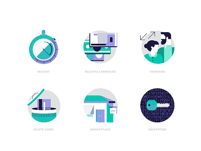 Entropay Icons bank note branding delete design encryption financial financial technology fintech flat geometry graphic design icon icons illustration marketplace money money transfer payments stopwatch vector