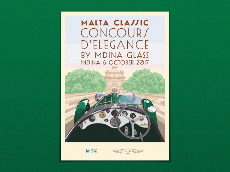 Malta Classic Concours D'Elegance 2017 car poster car show classic classic car classic cars concours delegance dashboard illustration malta mdina poster poster art retro retro poster vector vector art vintage vintage poster