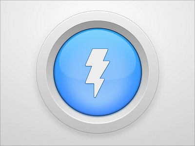 Button Tribute 3d blue bolt button glare glow inset ios 6 lightning skeuomorphism ui