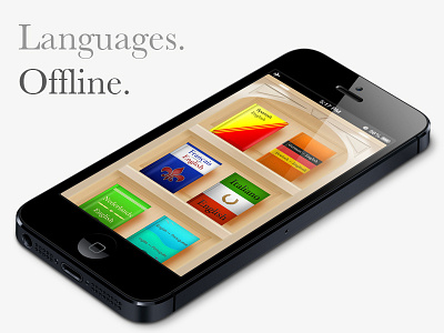 Languages Teaser airplane mode app books dictionary iphone 5 languages offline shelf teaser ui