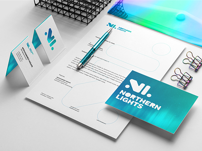 Northern Lights - Stationery brand identity design business card design northern lights stationery design