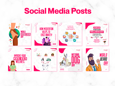 Malady Social Media Posts app branding design graphic design graphics design illustration instagram posts logo social media design social media posts vector