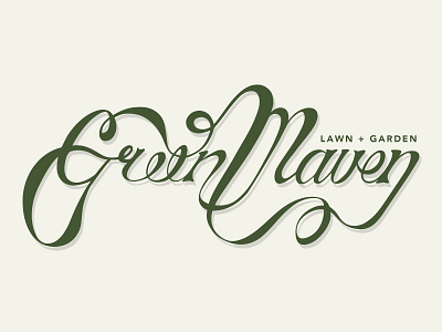 Green Maven garden green handlettering lawn logo maven script vector