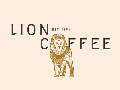 Lion Coffee concept design identity illustration illustrations illustrator logo typography vector
