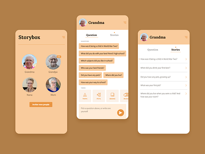 Storybox app application design identity invision invisionstudio minimal sketch