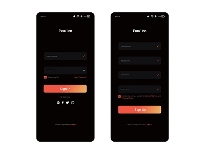 Sign In & Sign Up Screens app design figma product screen ui ux
