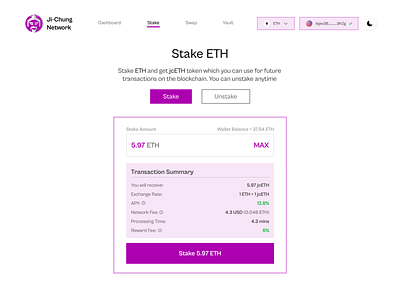 ETH Liquid Staking blockchain crypto defi design figma product ui