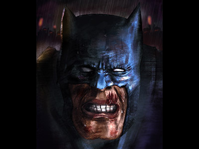 The Dark Knight batman blue colors dark dc digitalart painting superhero