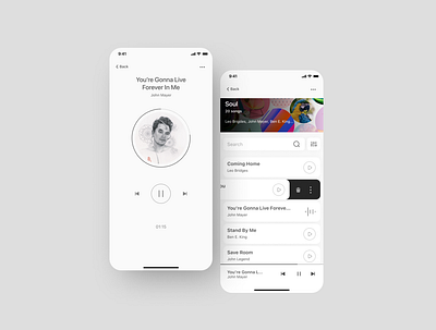 Music Player App Concept app design figma interface minimalist mobile app music player ui uiux ux