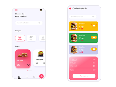 Food app Eatmore app design ui