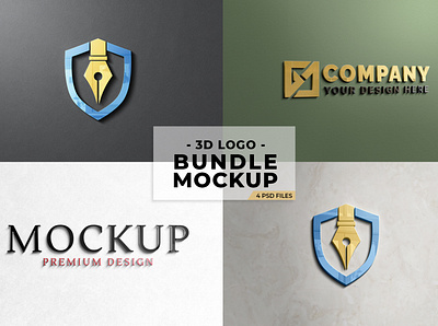 Wall Logo Mockups 3d branding bundle elegant logo logo mockup mockup mockups premium simple wall