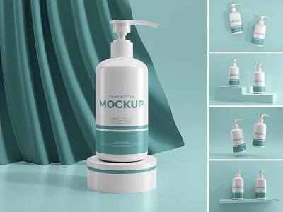 Pump Bottle Mockups beauty branding design logo mockup mockup mockups packaging premium product product mockup pump bottle mockup realistic simple