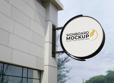 Signboard Mockup board mock up mockup mockups outdoor psd realistic shop sign signboard store