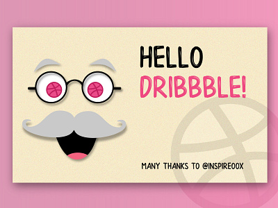 Hello Dribbble character debut dribbble fun grandpa hello illustation old man vector