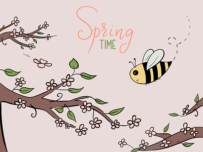 Spring illustration artwork bee character color colorful design doodle draw drawing idea illustration illustrator ipad drawing ipad pro procreate season spring vector