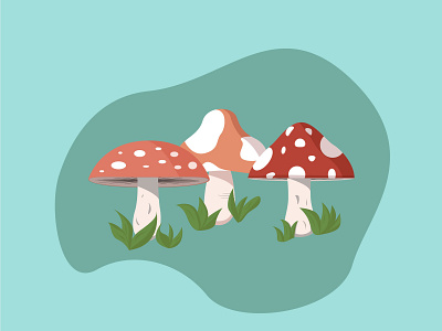 Mushrooms illustration art clean color concept design illustration mushrooms simple vector web