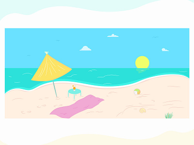 Summer illustration artwork beach cocktail design designer illustration illustrator illustrator art sea summer