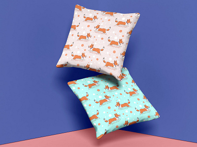 Corgi dog pattern art artwork corgi dog dribbble illustration illustrator pattern pattern design pillow vector
