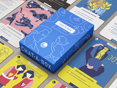 Chat-A-Box | Boxed Card Set bespoke illustration custom box design design and layout graphic design illustration print management typesetting
