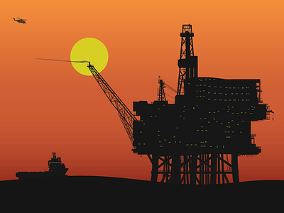 Industrial Sunset industrial oil oil rig platform sunset