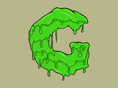 G green letter slime type type art typogaphy