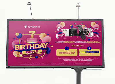 foodpanda | 7th Birthday Raffle 3d advertising billboard design branding graphic design logo marketing ooh