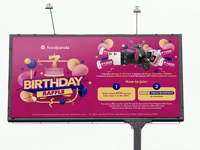 foodpanda | 7th Birthday Raffle 3d advertising billboard design branding graphic design logo marketing ooh