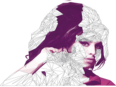 Amy Winehouse LowPoly Portrait Process amywinehouse digitalart illustration lowpoly portrait vector