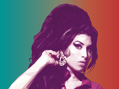 Amy Winehouse Lowpoly Portrait amywinehouse digitalart illustration lowpoly portrait vector