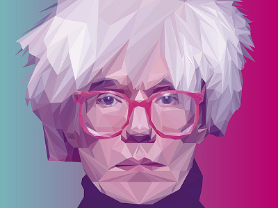 Andy Warhol LowPoly Portrait andywarhol artist digitalart illustration lowpoly popart portrait vector