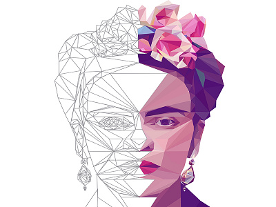 Frida Kahlo LowPoly Portrait Process