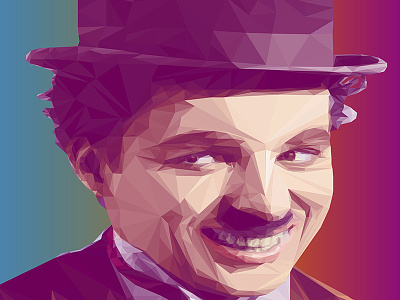 Charlie Chaplin LowPoly Portrait charliechaplin digitalart illustration lowpoly portrait vector