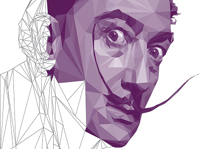 Salvador Dali LowPoly Portrait Process dali digitalart illustration lowpoly portrait salvadordali vector