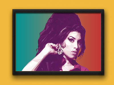 Amy Winehouse LowPoly Portrait amywinehouse digitalart illustration lowpoly portrait vector
